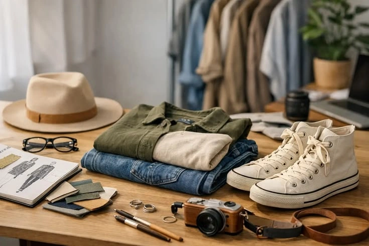 Travel essentials arranged for a trip through Pakistan